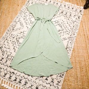 Boutique Sage Green Wrap Dress